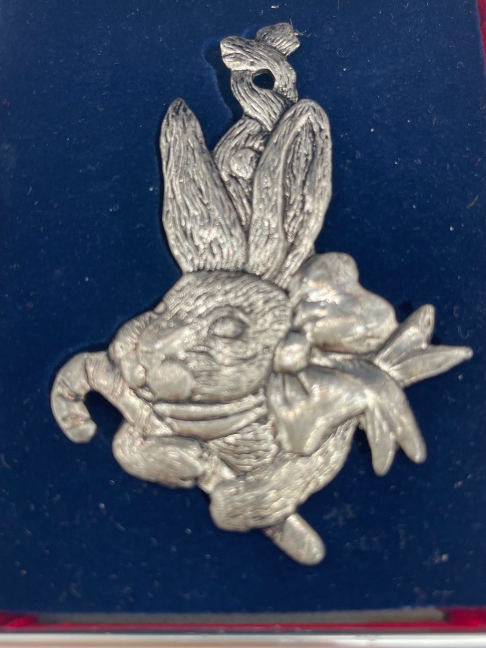Arthur Court Pewter Rabbit 1990 Christmas Ornament In Box